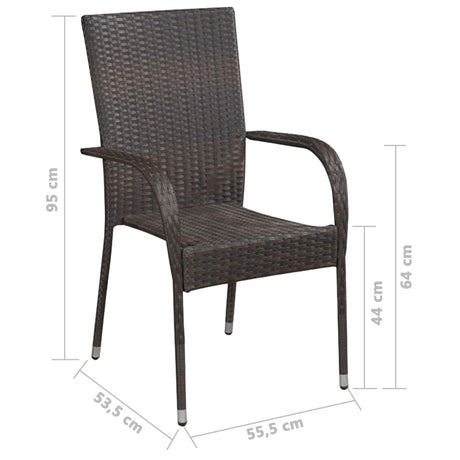 7 Piece Garden Dining Set Poly Rattan