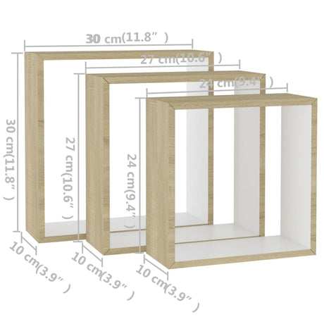Wall Cube Shelves 3 Pcs