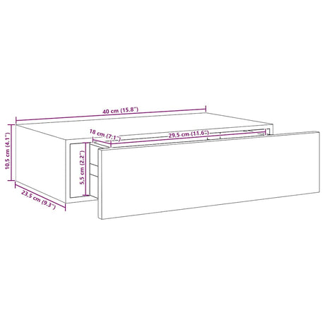Wall-Mounted Drawer Shelf 40X23.5X10Cm Mdf