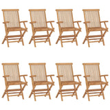 Garden Chairs 8 Pcs Solid Teak Wood