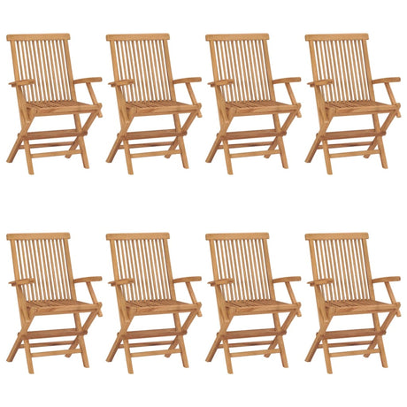 Garden Chairs 8 Pcs Solid Teak Wood