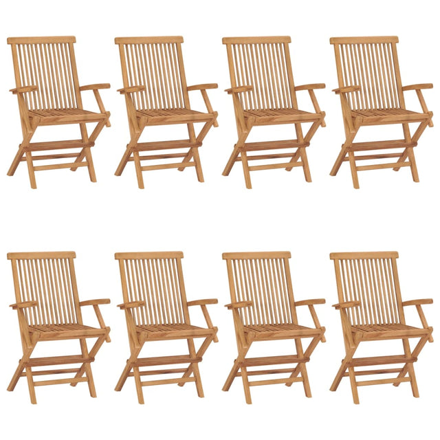 Garden Chairs 8 Pcs Solid Teak Wood
