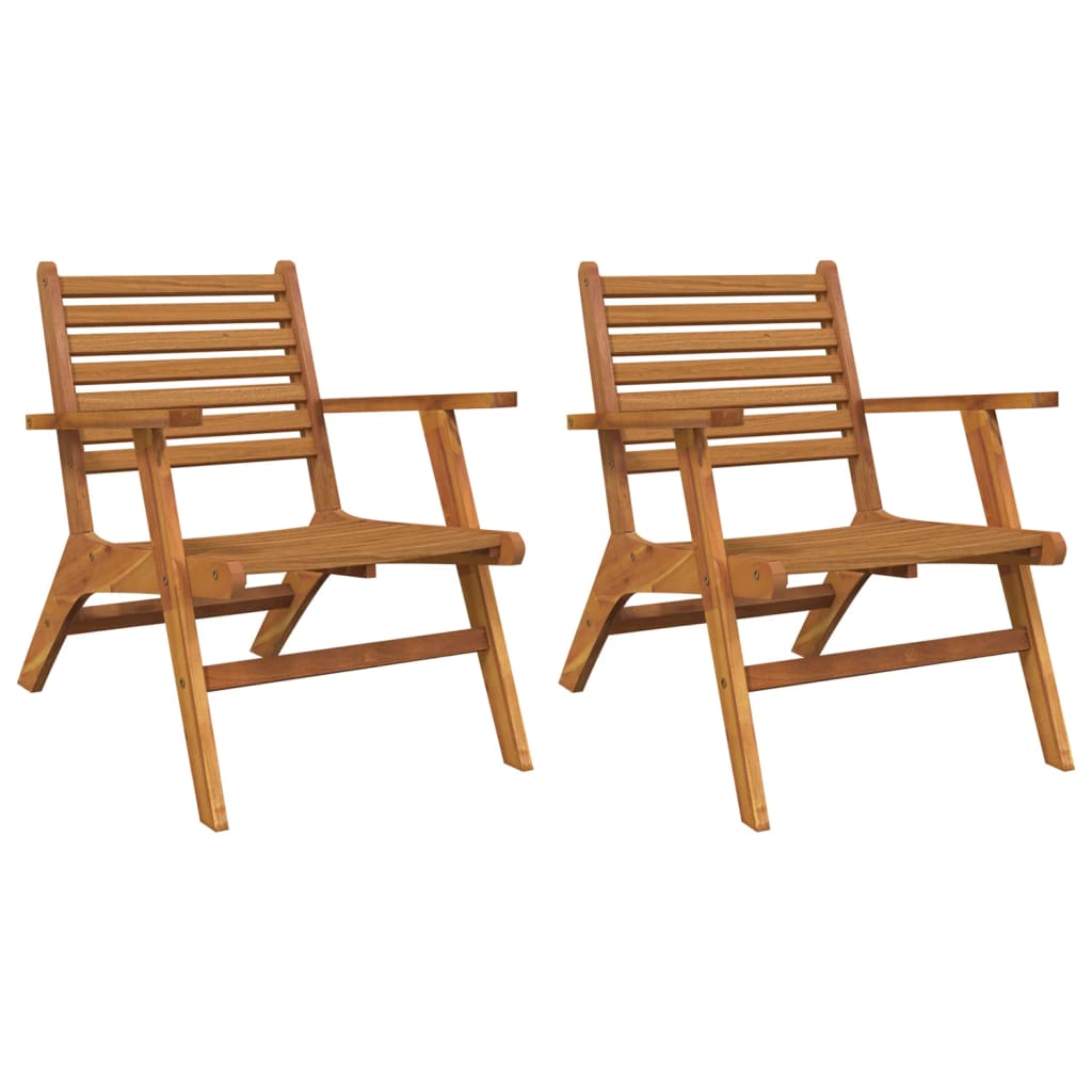Garden Chairs 2 Pcs Solid Acacia Wood