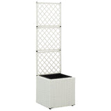 Trellis Raised Bed With 3 Pots Poly Rattan