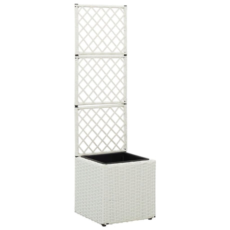 Trellis Raised Bed With 3 Pots Poly Rattan