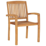 Stacking Garden Chairs 4 Pcs Solid Teak Wood