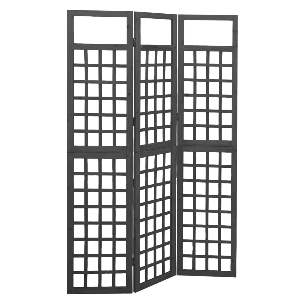 3-Panel Room Divider/Trellis Solid Fir Wood 121X180.5 Cm