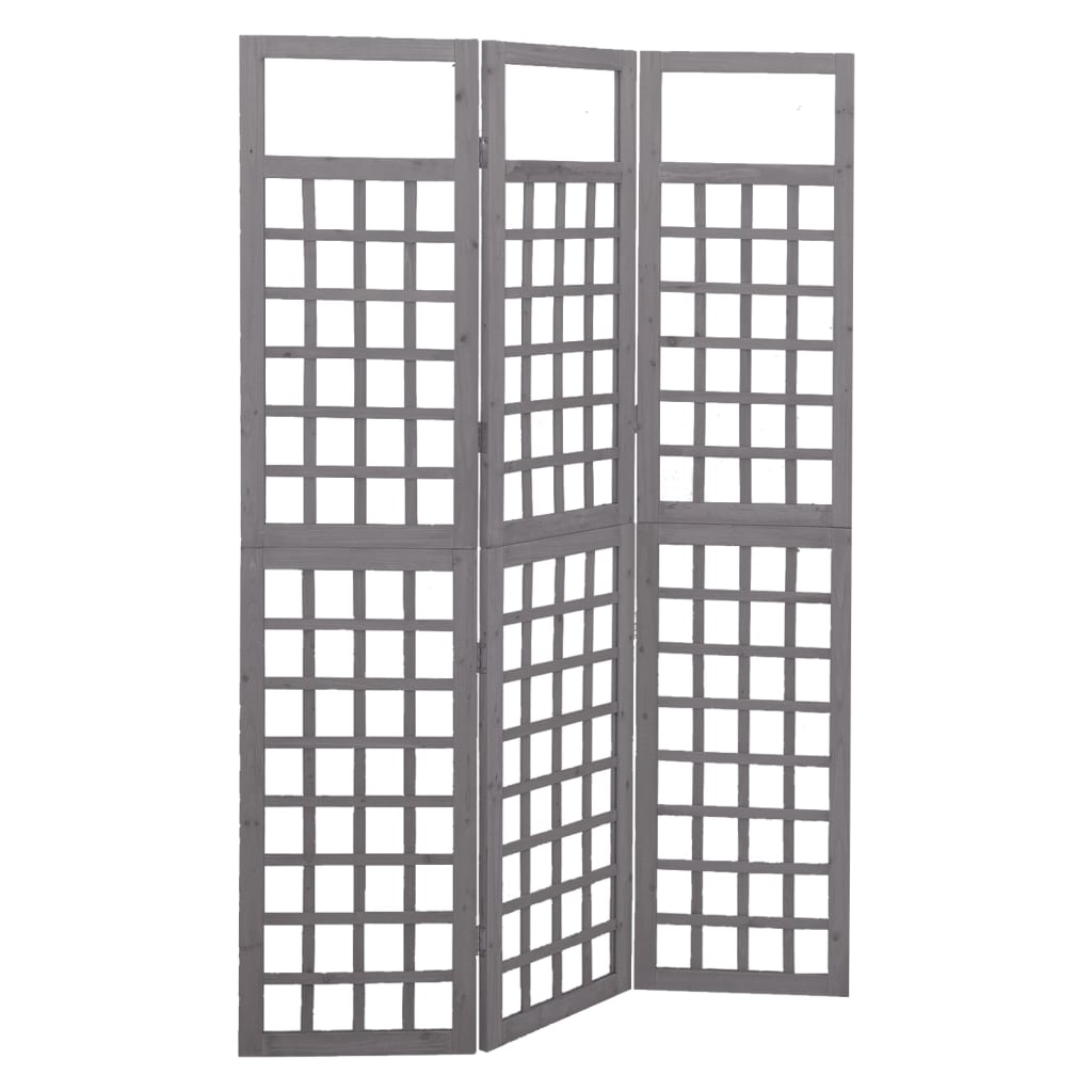 3-Panel Room Divider/Trellis Solid Fir Wood 121X180.5 Cm