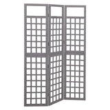 3-Panel Room Divider/Trellis Solid Fir Wood 121X180.5 Cm