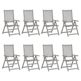 Garden Reclining Chairs 4 Pcs Grey Solid Acacia Wood