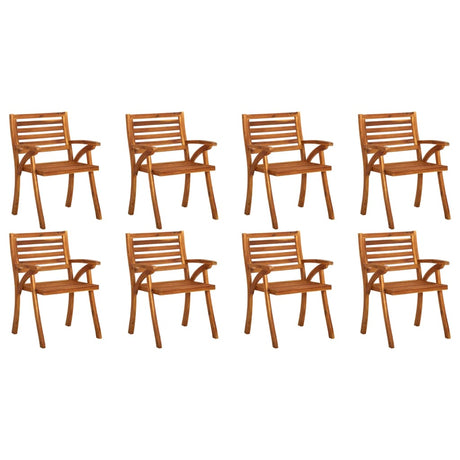 Garden Chairs 8 Pcs Solid Acacia Wood