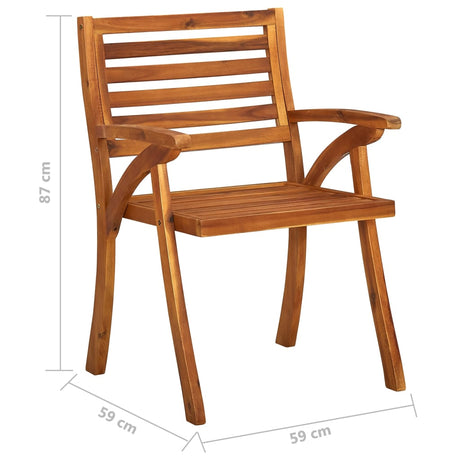 Garden Chairs 8 Pcs Solid Acacia Wood