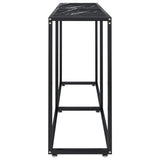 Console Table Black Marble 160x35x75.5cm Tempered Glass