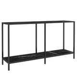 Console Table Black 140x35x75.5 cm Tempered Glass
