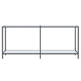 Console Table White 180x35x75.5 cm Tempered Glass