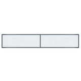 Console Table White 200x35x75.5 cm Tempered Glass