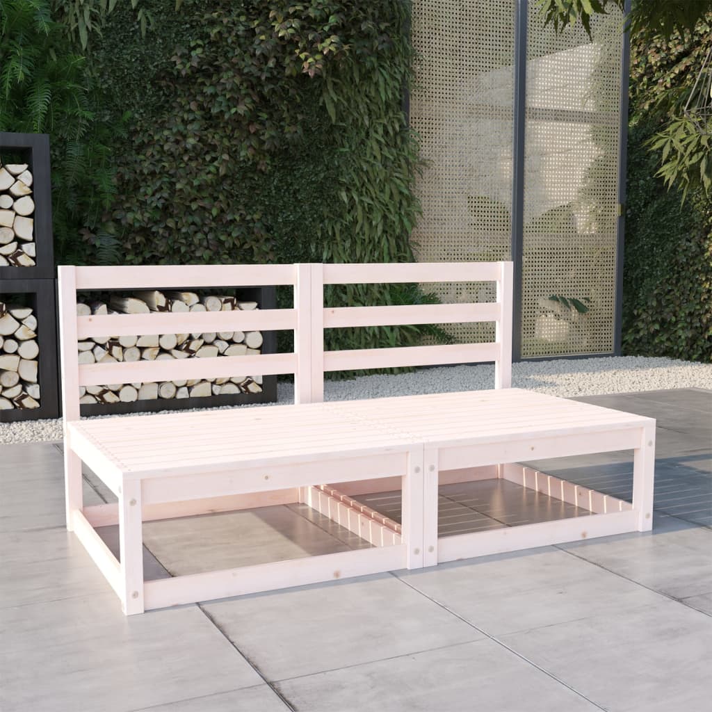 Garden 2-Seater Sofa Solid Pinewood