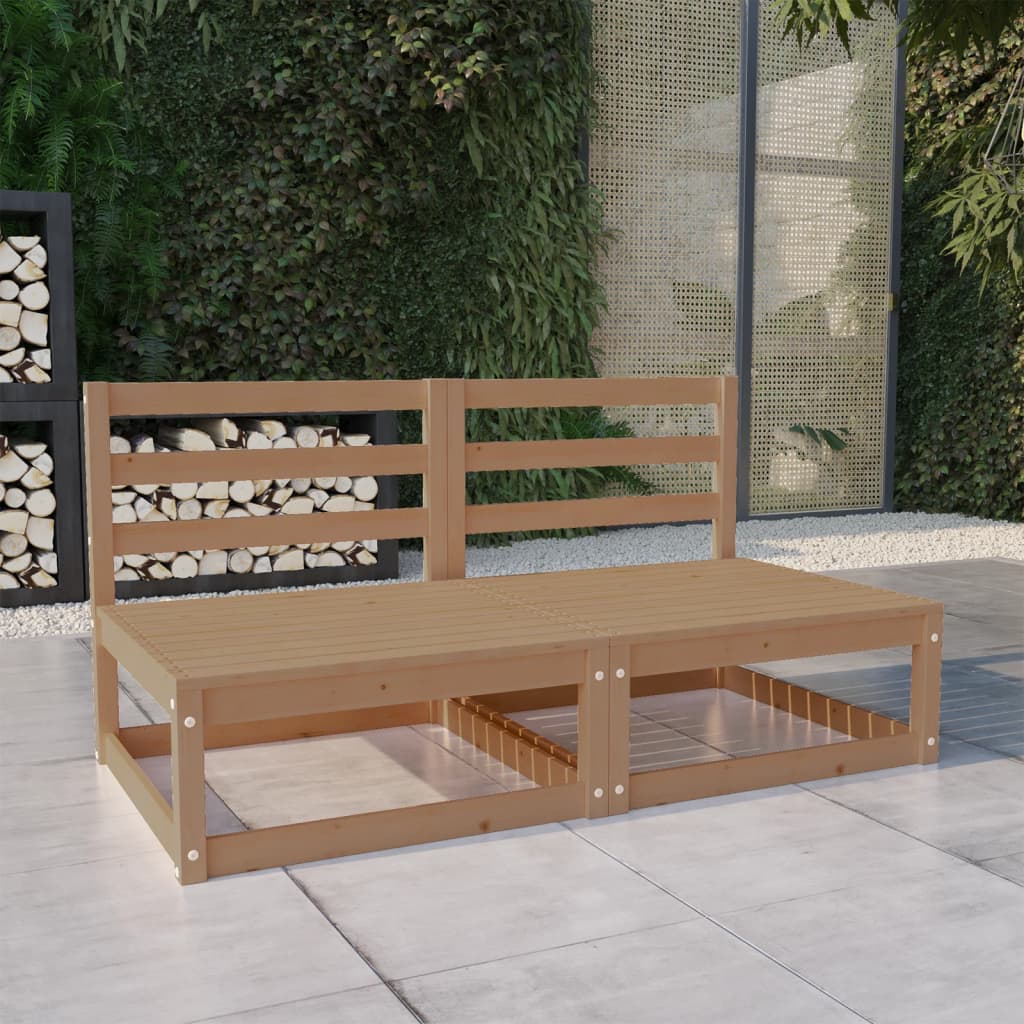 Garden 2-Seater Sofa Solid Pinewood