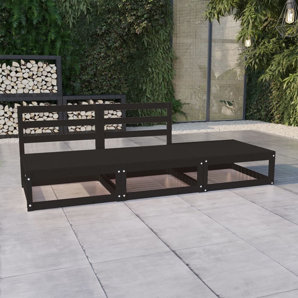 3 Piece Garden Lounge Set Solid Pinewood