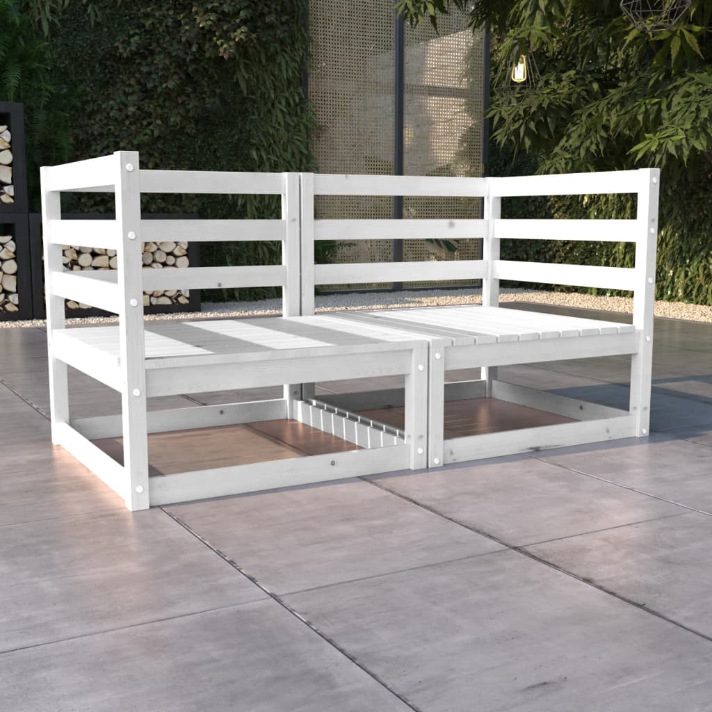 Garden 2-Seater Sofa Solid Pinewood