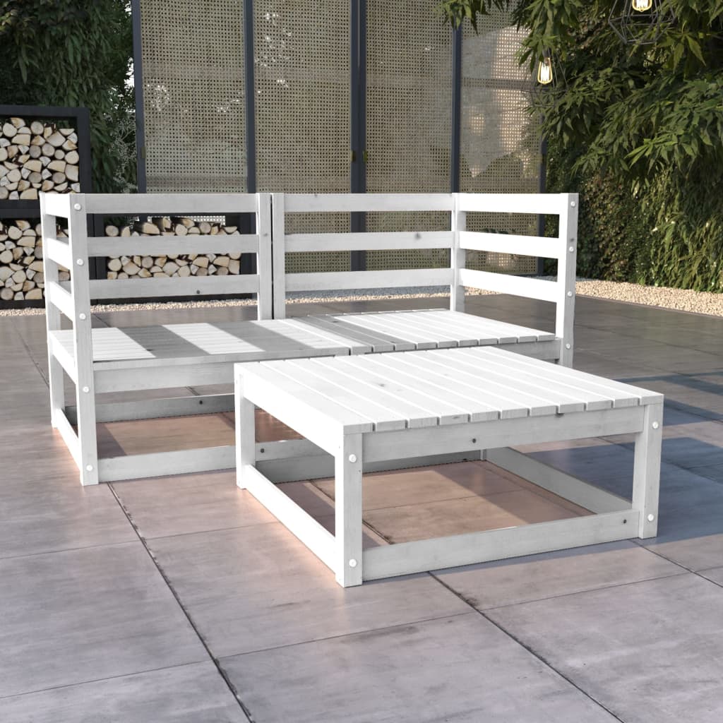 3 Piece Garden Lounge Set Solid Pinewood
