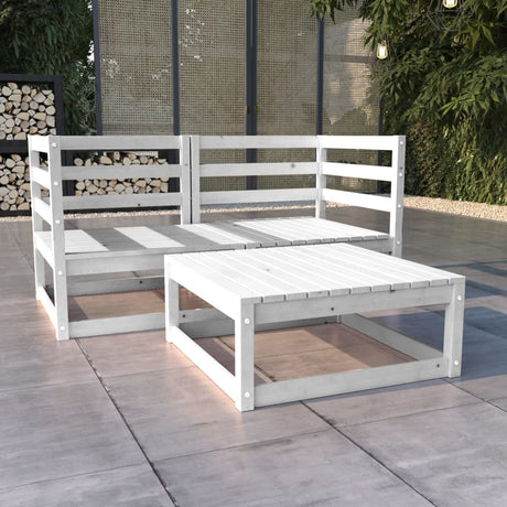 3 Piece Garden Lounge Set Solid Pinewood