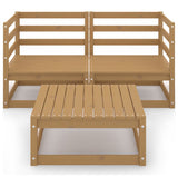 3 Piece Garden Lounge Set Solid Pinewood