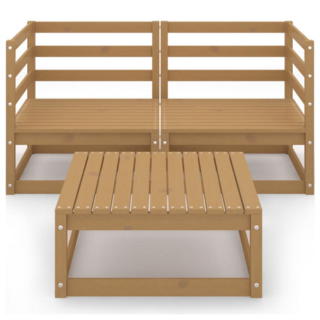 3 Piece Garden Lounge Set Solid Pinewood