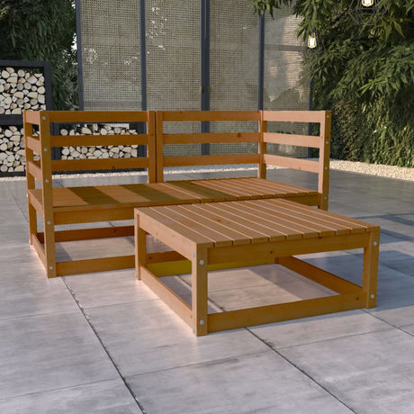 3 Piece Garden Lounge Set Solid Pinewood