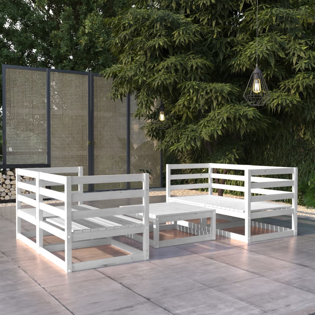 5 Piece Garden Lounge Set Solid Pinewood