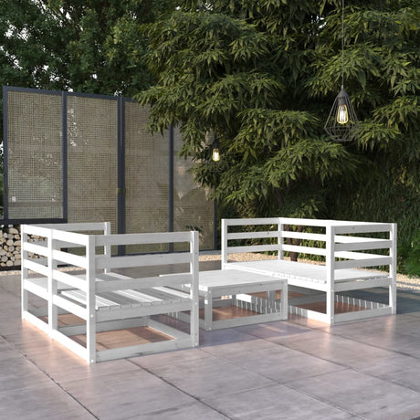 5 Piece Garden Lounge Set Solid Pinewood