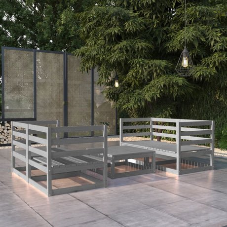 5 Piece Garden Lounge Set Solid Pinewood