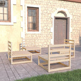 4 Piece Garden Lounge Set Solid Wood Pine