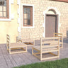 4 Piece Garden Lounge Set Solid Wood Pine