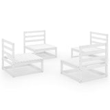 4 Piece Garden Lounge Set Solid Wood Pine
