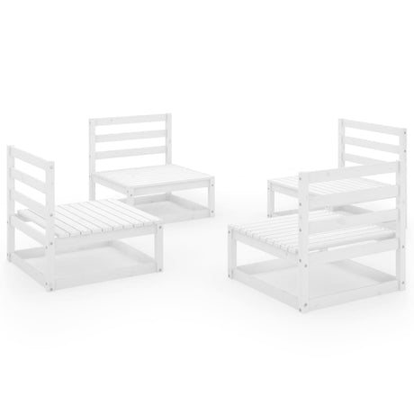4 Piece Garden Lounge Set Solid Wood Pine