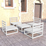 5 Piece Garden Lounge Set Solid Wood Pine