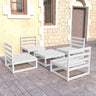5 Piece Garden Lounge Set Solid Wood Pine