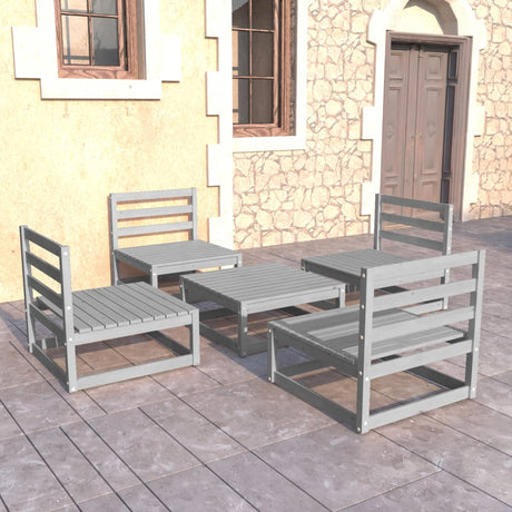 5 Piece Garden Lounge Set Solid Wood Pine