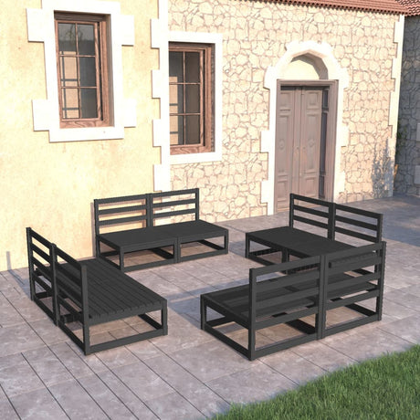8 Piece Garden Lounge Set Solid Wood Pine