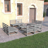 9 Piece Garden Lounge Set Solid Pinewood