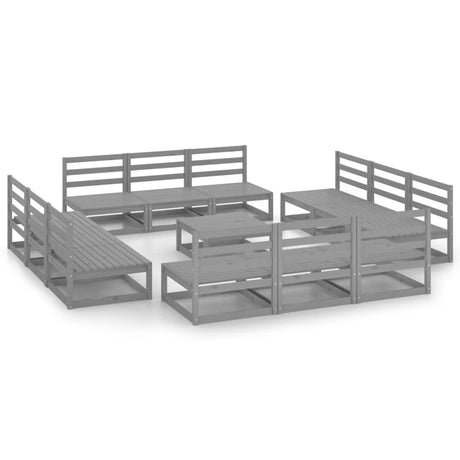 13 Piece Garden Lounge Set Solid Pinewood