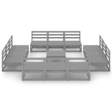 13 Piece Garden Lounge Set Solid Pinewood