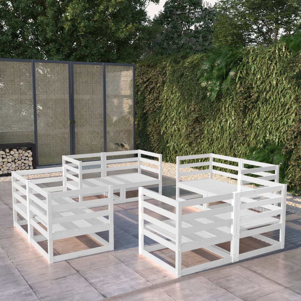 8 Piece Garden Lounge Set Solid Pinewood
