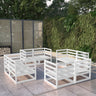 8 Piece Garden Lounge Set Solid Pinewood
