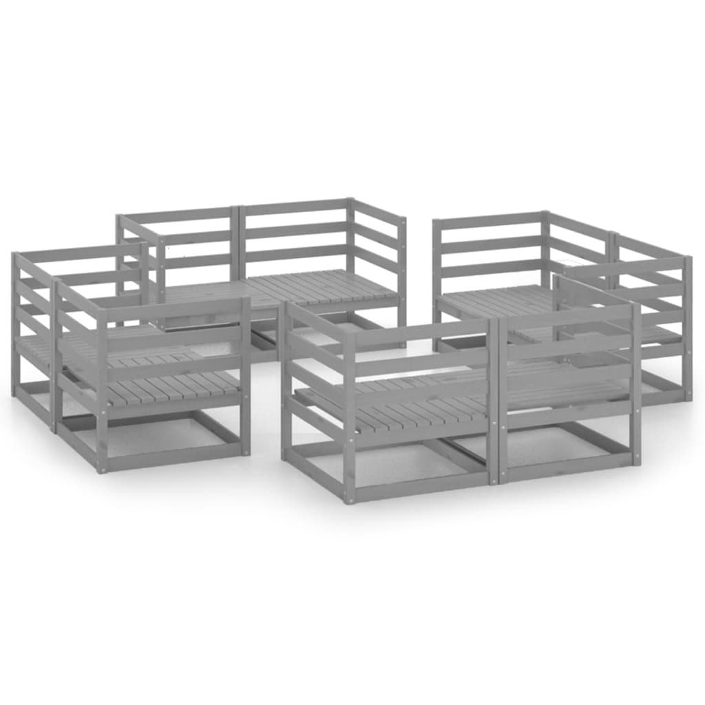 8 Piece Garden Lounge Set Solid Pinewood