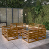 9 Piece Garden Lounge Set Solid Pinewood