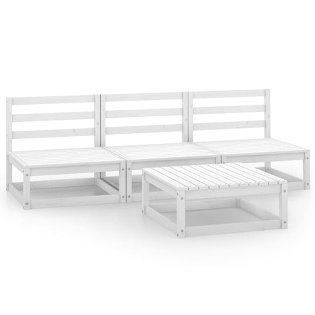 4 Piece Garden Lounge Set Solid Wood Pine