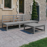 4 Piece Garden Lounge Set Solid Wood Pine