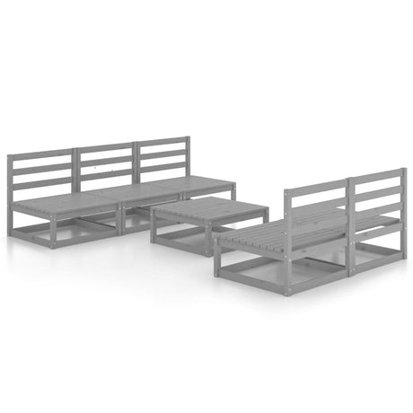 6 Piece Garden Lounge Set Solid Wood Pine